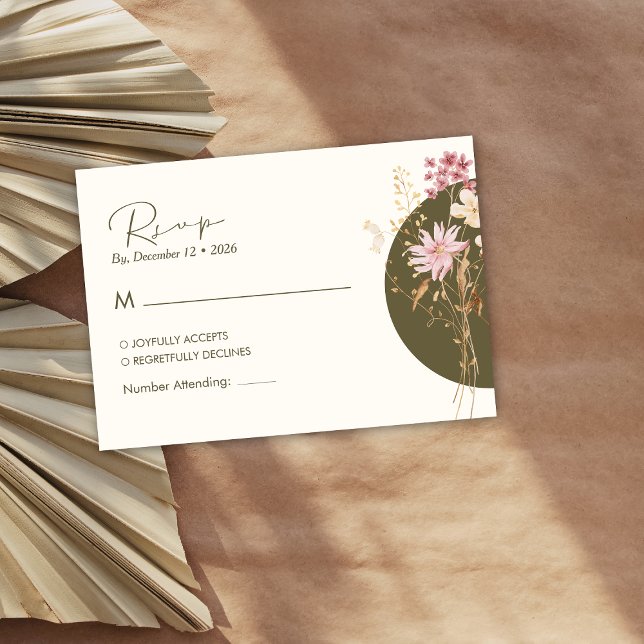 Carte D'accompagnement Fleurs sauvages lunaires printemps été automne RSV (Créateur téléchargé)