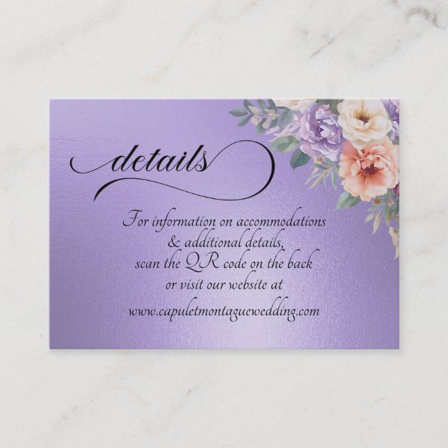 Carte D'accompagnement Fleurs sauvages printanières, code QR - Lilas bleu (Devant)