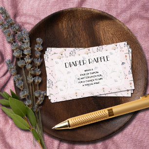 Carte D'accompagnement Fleurs sauvages sur Baby shower de fille rose Déch