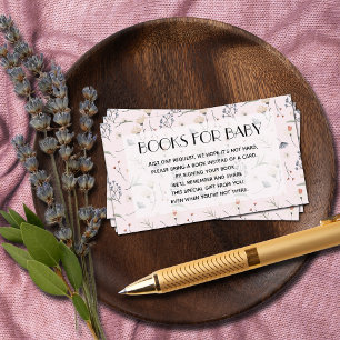 Carte D'accompagnement Fleurs sauvages sur Pink Gril Baby Book pour bébé