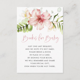 Carte D'accompagnement Fleurs tropicales Livres pour Baby Card, Demande d