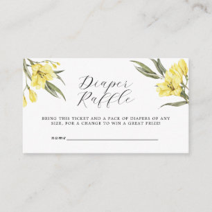 Carte D'accompagnement Fleurs vertes Baby shower Déchets Raffle