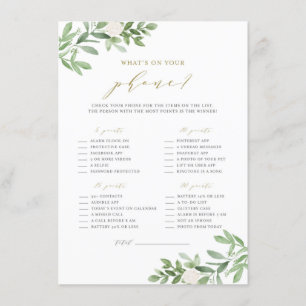 Carte D'accompagnement Fleurs vertes et blanches Qu'y a-t-il sur votre je