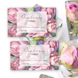 Carte D'accompagnement Fleurs vintage, devinez combien de BOUCHONS jeu de