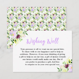 Carte D'accompagnement Fleurs violettes de printemps avec feuillage