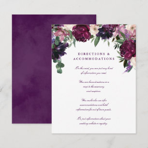Carte D'accompagnement Fleurs violettes luxuriantes   Mariage romantique