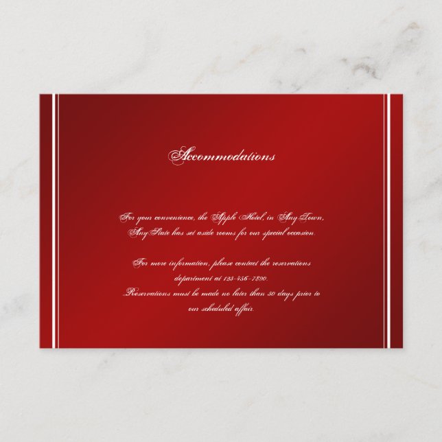 Carte D'accompagnement Flocon de neige blanc rouge Mariage d'hiver Insére (Devant)