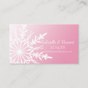 Carte D'accompagnement Flocon de neige blanc sur le site de mariage rose