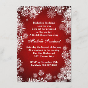 Carte D'accompagnement Flocons de neige blancs sur Baby Shower de mariage