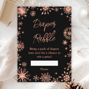 Carte D'accompagnement Flocons de neige en or rose pour la tombola de cou