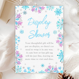 Carte D'accompagnement Flocons de neige violets et bleus Affichage de dou