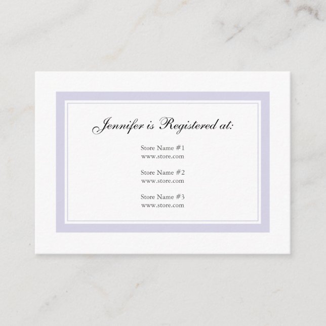 Carte D'accompagnement Floral Baby Girl Registry Card - Baby Lilac (Devant)