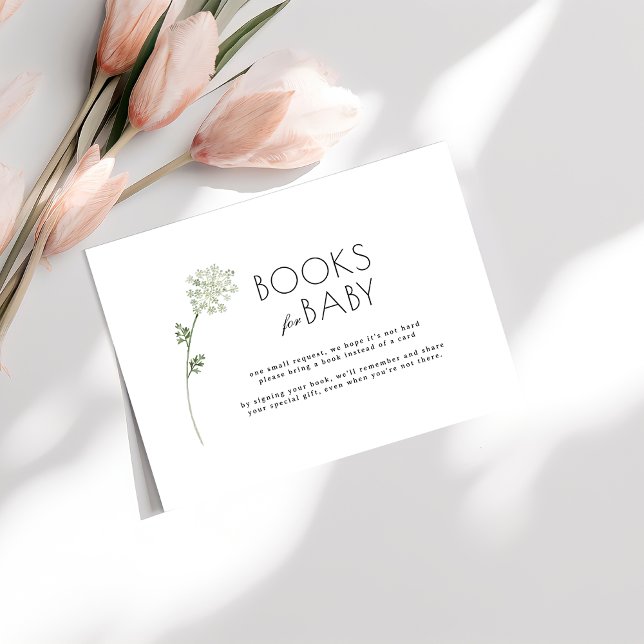Carte D'accompagnement Floral Baby In Bloom Baby Shower Books (books for baby shower enclosure card)