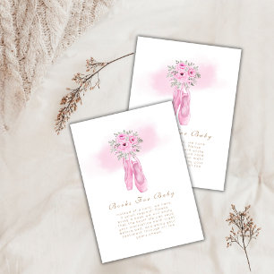Carte D'accompagnement Floral Ballerina Chaussures Livres Pour Baby showe