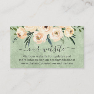 Carte D'accompagnement Floral Beige Sage Green Site Mariage
