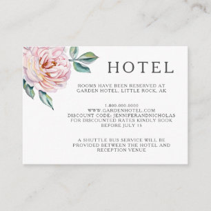 Carte D'accompagnement Floral Blush Pink Peonies Mariage Hébergements
