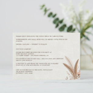 Carte D'accompagnement Floral Boho neutre avec Mariage de détails
