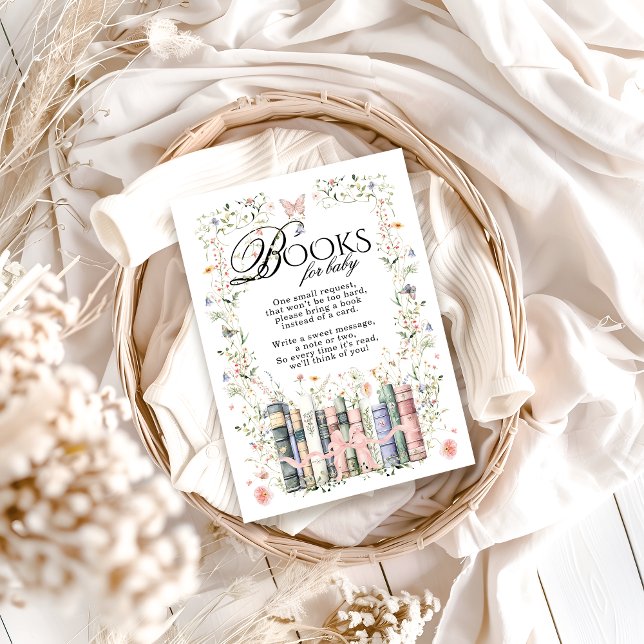 Carte D'accompagnement Floral Bow Nouveau Chapitre Demande de Baby shower (Créateur téléchargé)