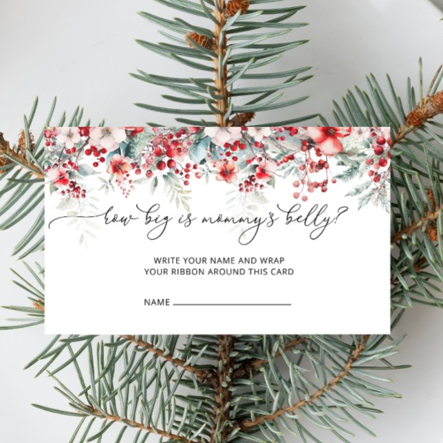 Carte D'accompagnement Floral d'hiver à quel point le ventre de maman est (Créateur téléchargé)
