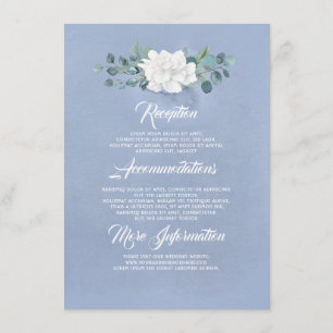 Carte D'accompagnement Floral Dusty Blue Mariage Information Invité
