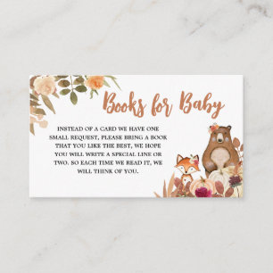 Carte D'accompagnement Floral Fall Woodland Baby showers Livres pour bébé