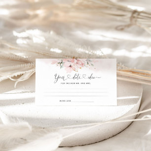 Carte D'accompagnement Floral floue Date idées nuit. Boîtier de jonction