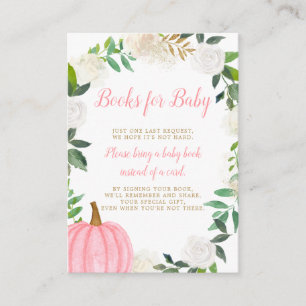 Carte D'accompagnement Floral Greenery Citrouille rose Bébé Demande de li