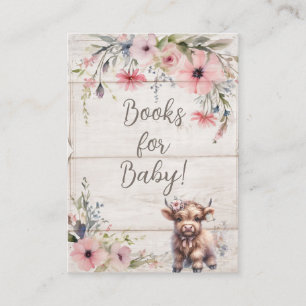 Carte D'accompagnement Floral Highland Cow Cute Livres adorables pour béb