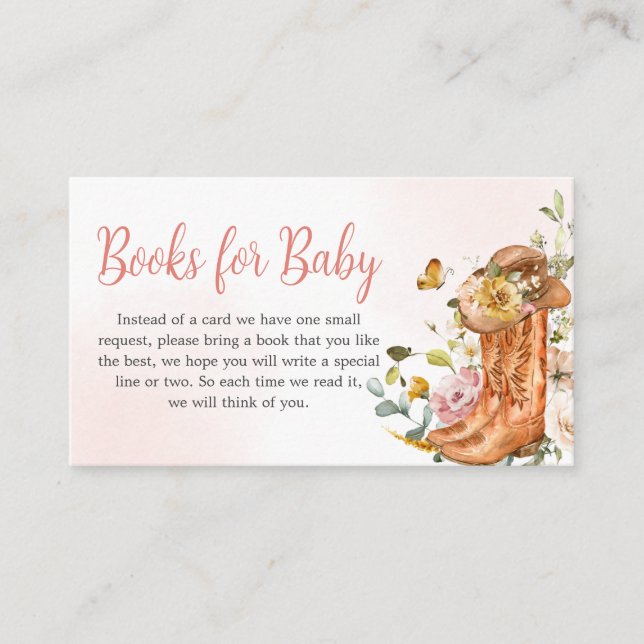 Carte D'accompagnement Floral Little Cowgirl Baby showers Livres pour béb (Devant)