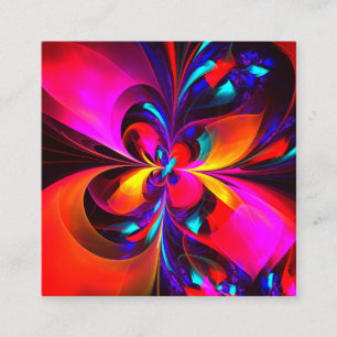 Carte D'accompagnement Floral moderne Art Abstrait Rouge Bleu Motif #07