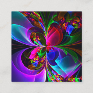 Carte D'accompagnement Floral moderne Art Abstrait Rouge Bleu Motif #12