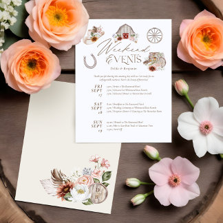 Carte D'accompagnement Floral Pays Ouest Mariage Week-end Itinéraire