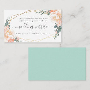 Carte D'accompagnement Floral Peach Cream Gold Mint Green Mariage Website
