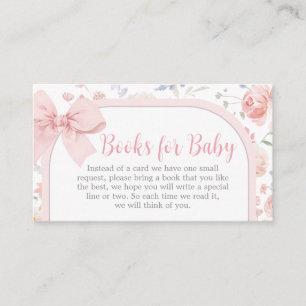 Carte D'accompagnement Floral Pink Bow Baby in Bloom Livres pour bébé
