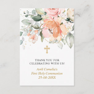 Carte D'accompagnement Floral Premier Saint-Merci Communion