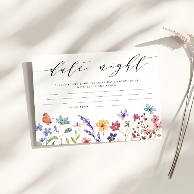 Carte D'accompagnement Floral Printemps Été Date Nuit Idées (Créateur téléchargé)