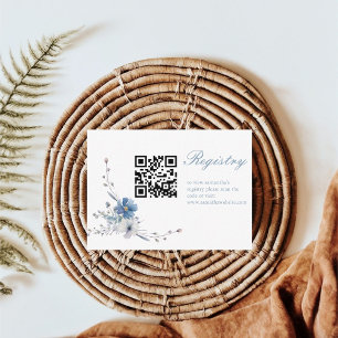 Carte D'accompagnement Floral Quelque chose de bleu avant de faire Regist