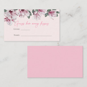 Carte D'accompagnement Floral rose Devinez combien de baisers