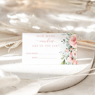 Carte D'accompagnement Floral rose vif devinez combien de bonbons
