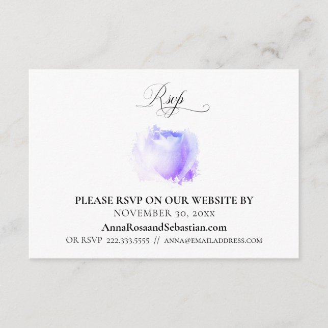 Carte D'accompagnement *~* Floral RSVP Site Web Rose Mariage Boîtier (Devant)