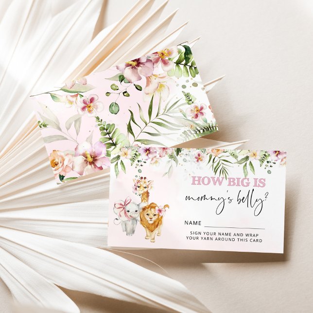 Carte D'accompagnement Floral Safari animaux quelle est la taille du vent (Créateur téléchargé)