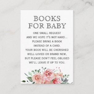 Carte D'accompagnement Floral Spring Rose Livres pour Baby shower Sprinke