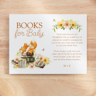 Carte D'accompagnement Floral Storybook Fox Baby Douche Demande de réserv