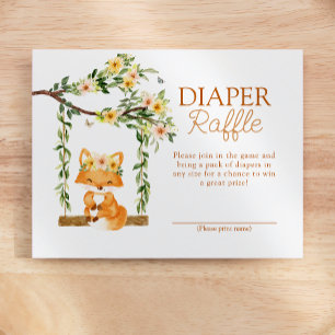 Carte D'accompagnement Floral Storybook Fox Baby shower Diaper Raffle