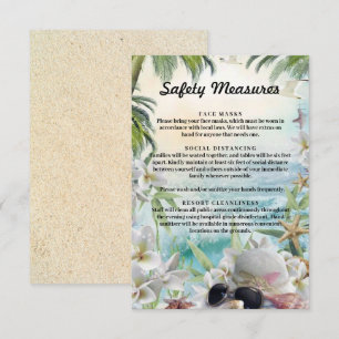 Carte D'accompagnement Floral Tropical Beach Mariage Mesures de sécurité