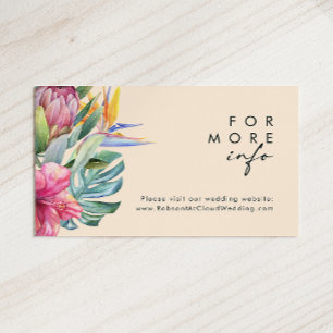 Carte D'accompagnement Floral tropical coloré   Site Mariage Peach