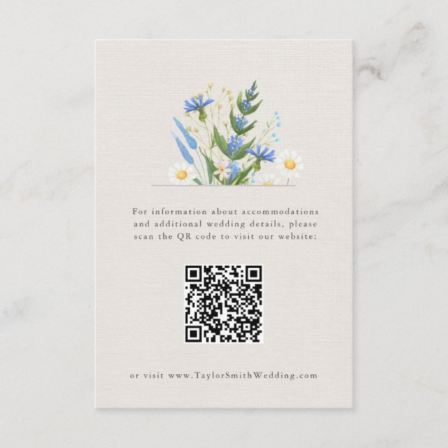 Carte d'accompagnement florale bleue Daisy d'été b (Devant)