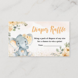 Carte D'accompagnement Flore Automne Elephant Baby shower Déchets Raffle