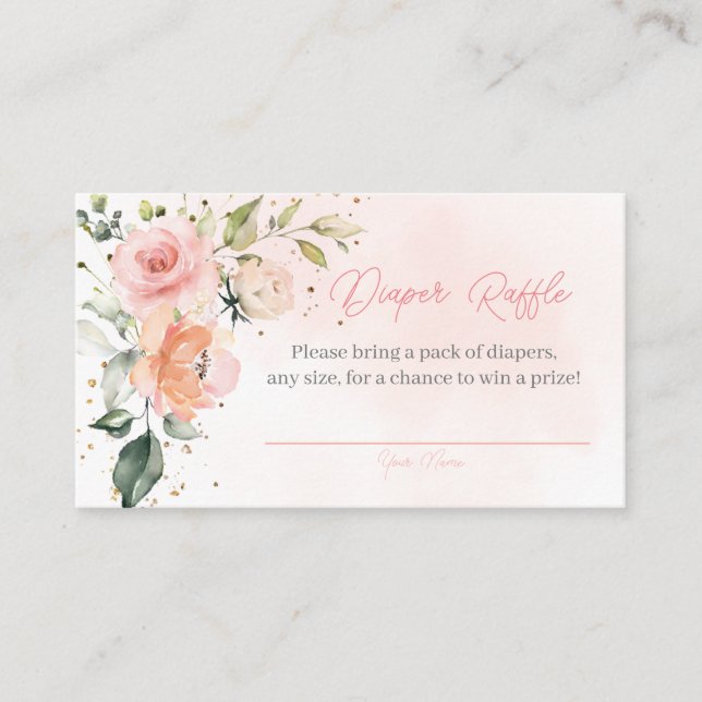 Carte D'accompagnement Flore Bébé En Fleur Baby shower Déchets Raffle (Devant)