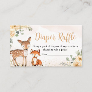 Carte D'accompagnement Flore Bois Animaux Baby shower Déchets Raffle